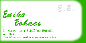 eniko bohacs business card